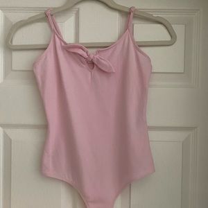Baby Pink Bodysuit with Tie-Front